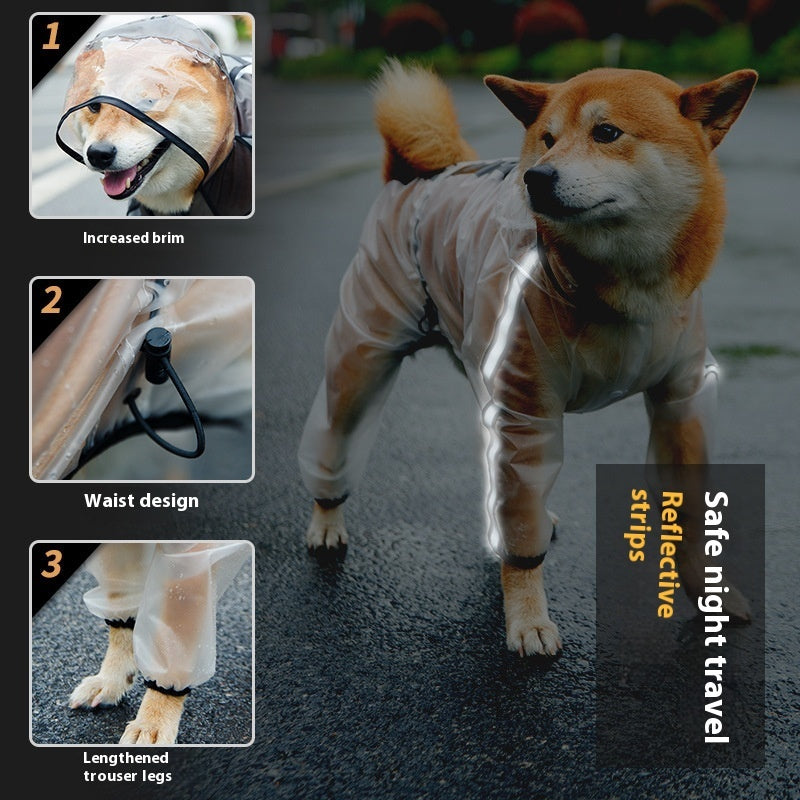 Upgraded Dog Raincoat Four-legged Waterproof All Inclusive