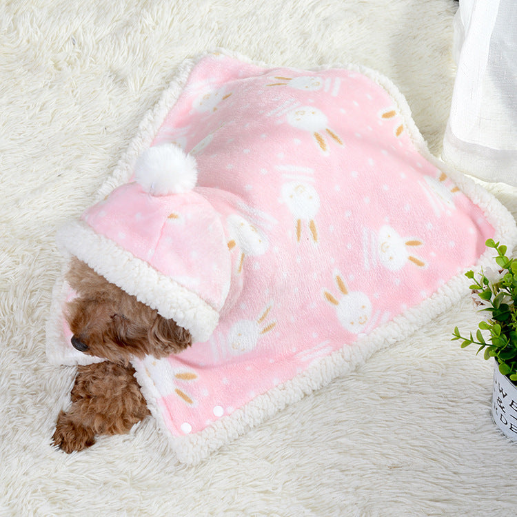 Pet Pajamas Dog Sleeping Bag Plus Velvet To Keep Warm