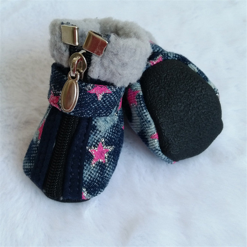 Teddy VIP denim dog shoes