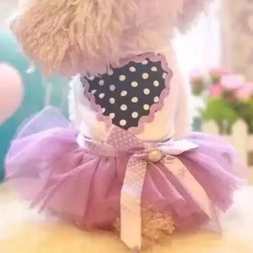 Small dog clothes spring thin pet summer princess dress