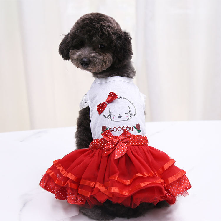 Solid Color Pet Pompous Fruit Skirt