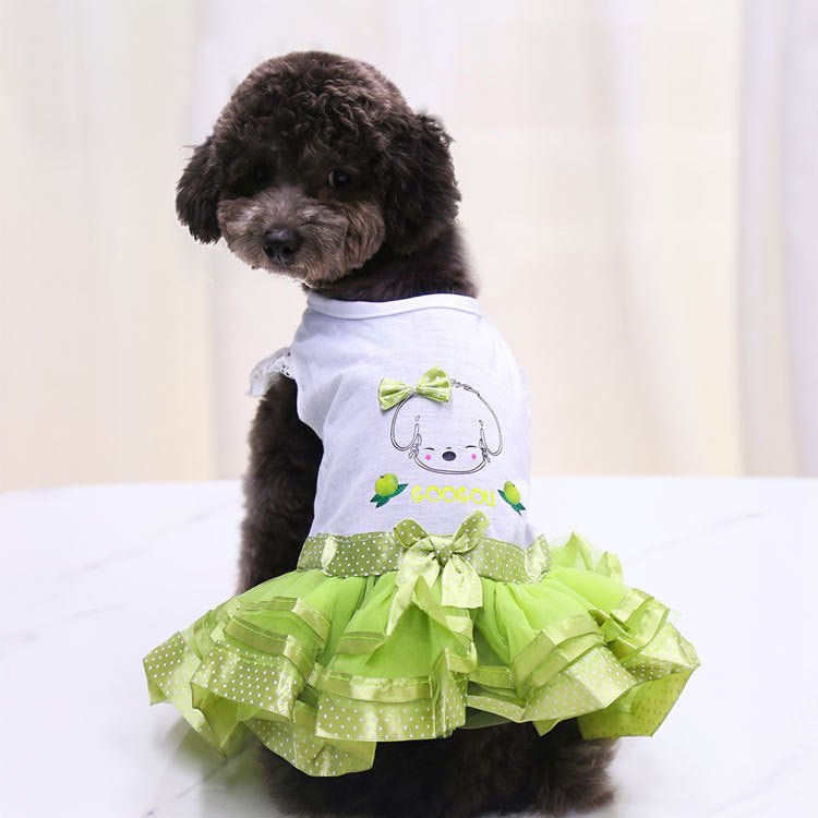 Solid Color Pet Pompous Fruit Skirt