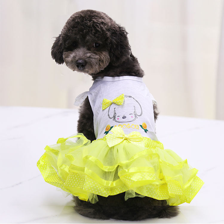 Solid Color Pet Pompous Fruit Skirt