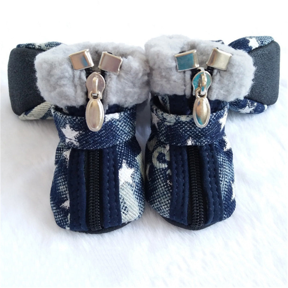 Teddy VIP denim dog shoes