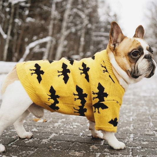 Bat warm core-spun yarn pet sweater