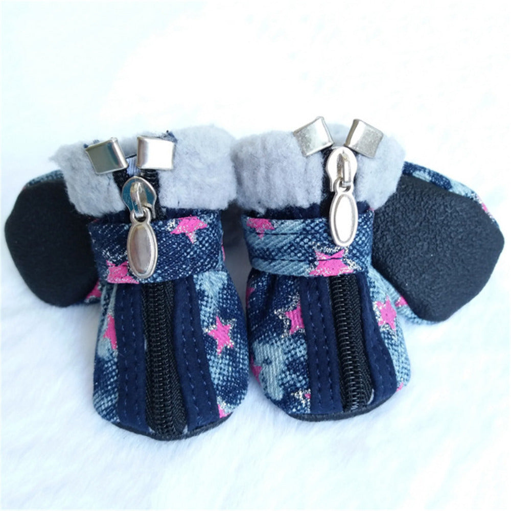 Teddy VIP denim dog shoes