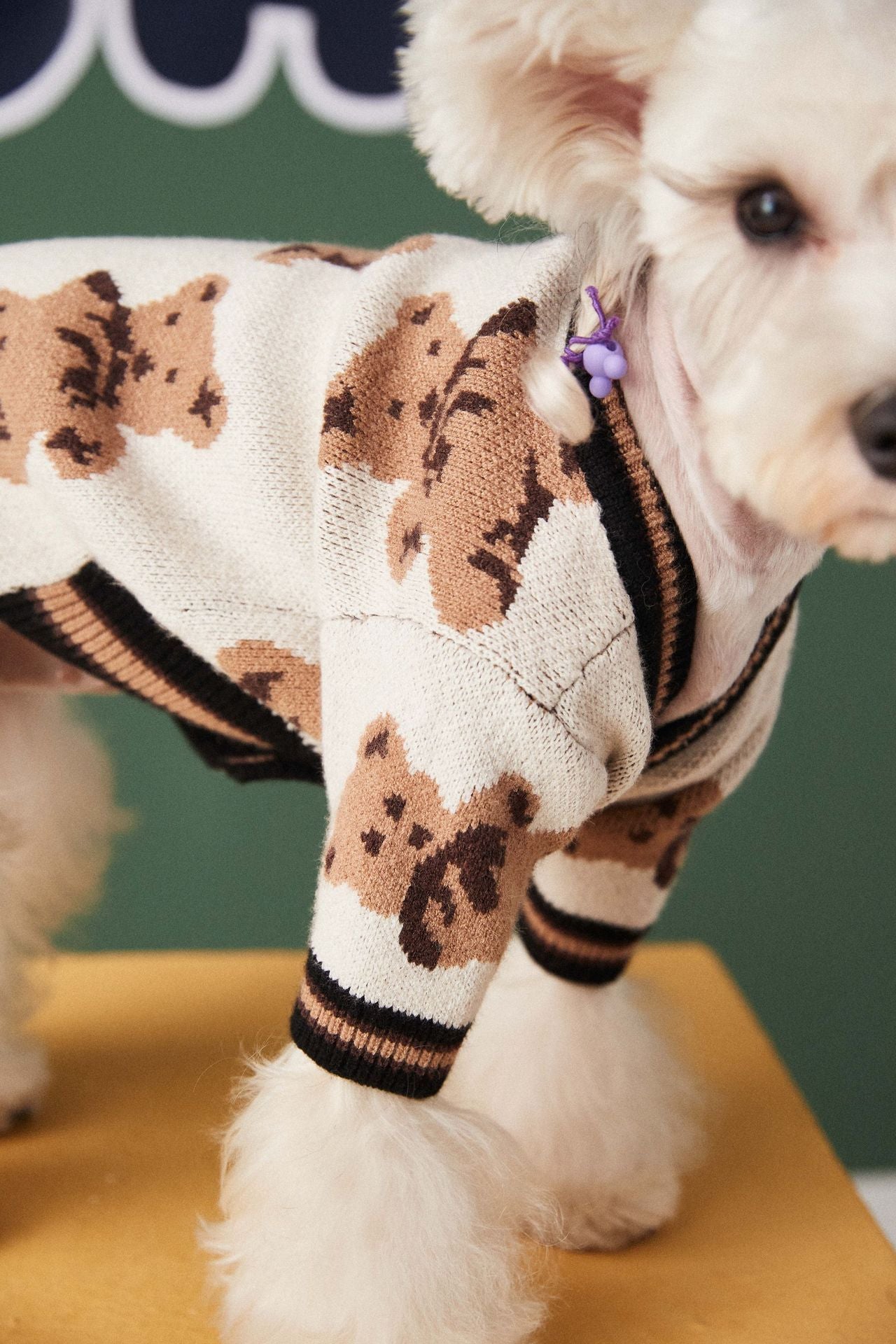 Dog Cat Sweater Preppy Style V-neck Striped Vest