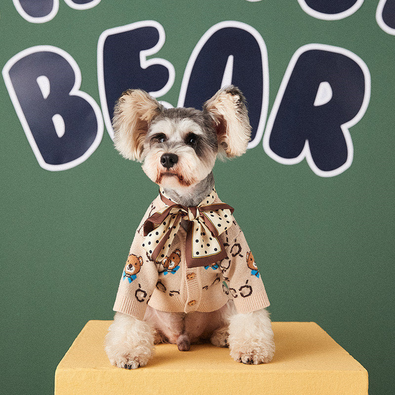 Pet Teddy Schnauzer Pomeranian Sweater Cardigan