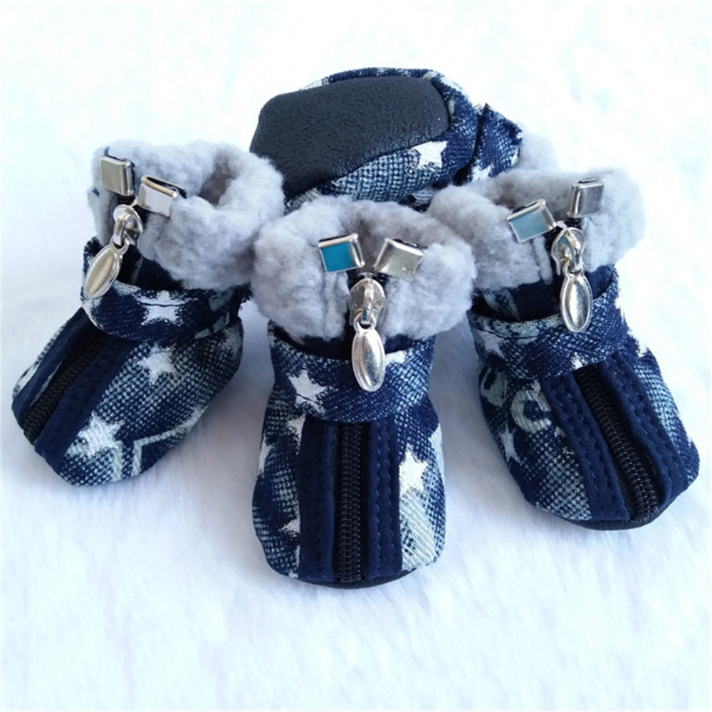 Teddy VIP denim dog shoes