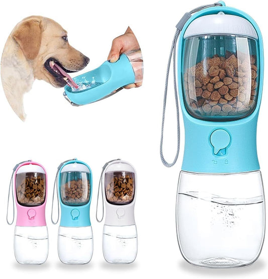 Ravel Puppy Water Bowl Dog Water Bottle With Food Container Portable Pet Dispenser Dog Stuff Accessories Items Puppy Essentials Necessities For Yorkie Chihuahua Cat Walking And Hiking