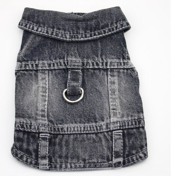 Traction Denim Vest Two-leg Clothing Small Dog Vest Pet Clothes