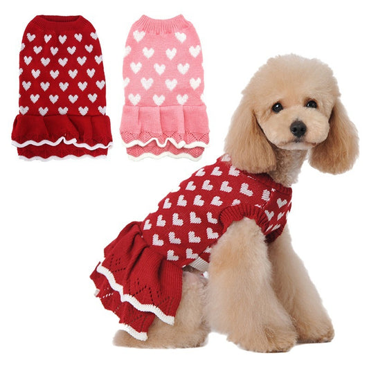 Dog Clothes Pet Peach Round Neck Sweater