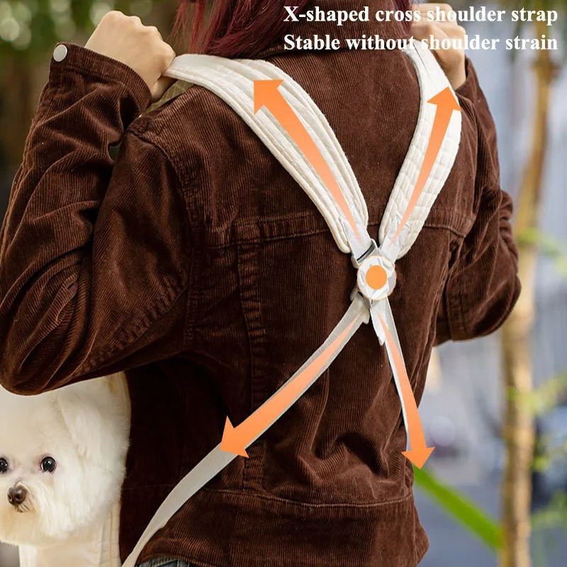 Pet Backpack Comfort Dog Bag Kitten Carrier Outdoor Travel Breathable Cross Design Chest Backpack Bag Supplies Pet Accessories