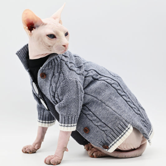 Pure Cotton Knitted Soft Fabric Hairless Cat Sweater