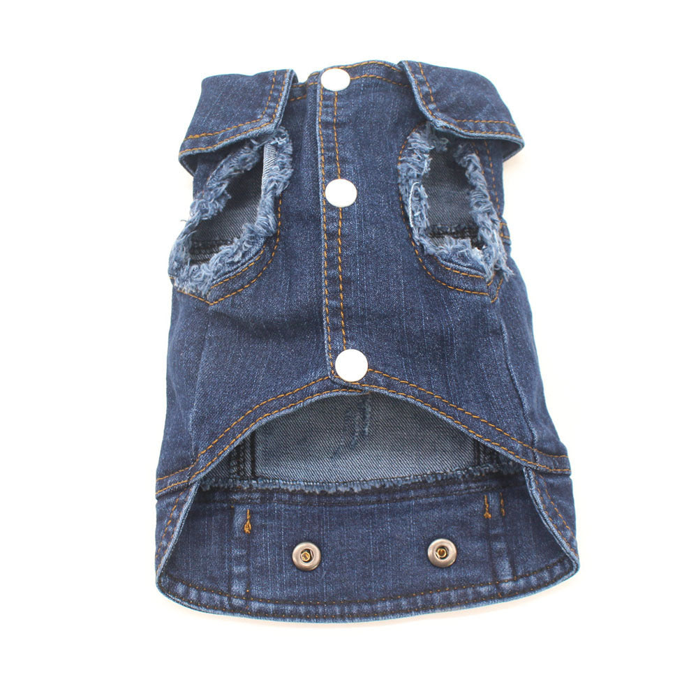 Designer Dog Clothes Small Dog Denim Jacket Coat Cat Costume Puppy Jeans Vest Spring Clothing