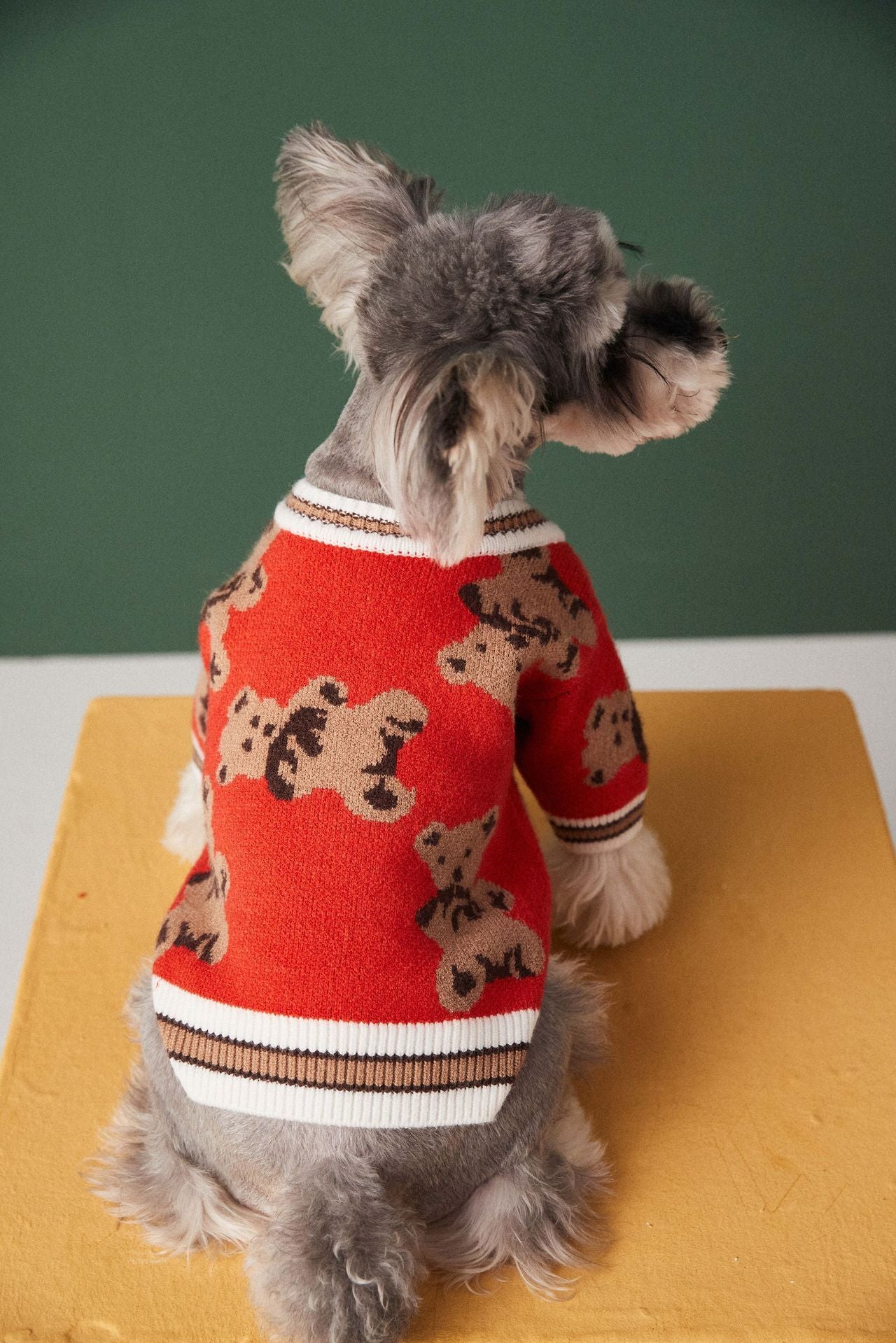 Dog Cat Sweater Preppy Style V-neck Striped Vest