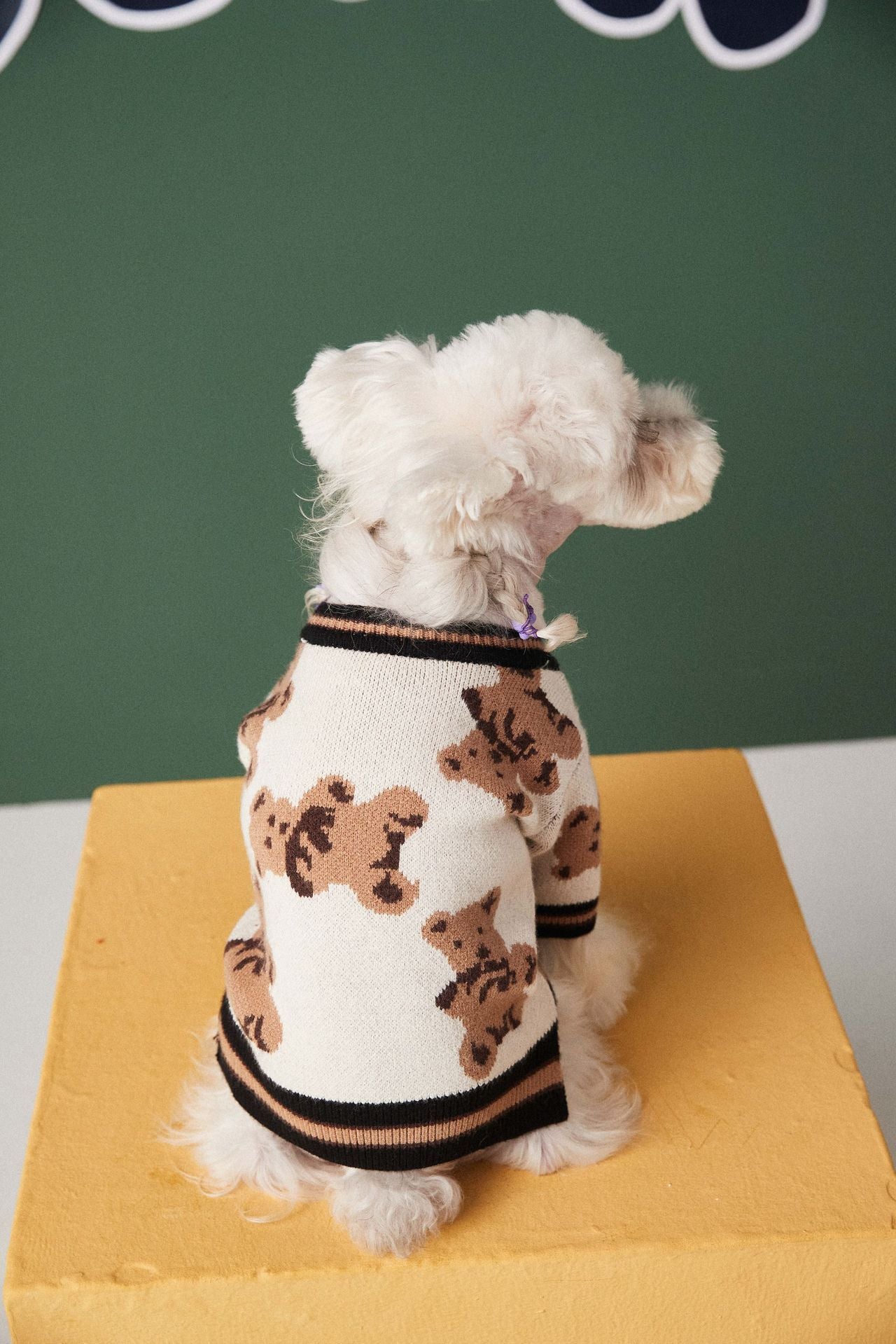 Dog Cat Sweater Preppy Style V-neck Striped Vest