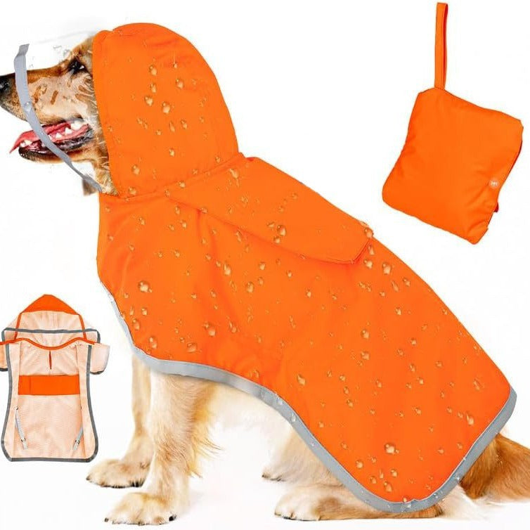 Dog Raincoat Waterproof Soft Breathable Dog Rain Jacket For Small Dog Hooded Dog Rain Coat With Transparent Cap Protect Belly