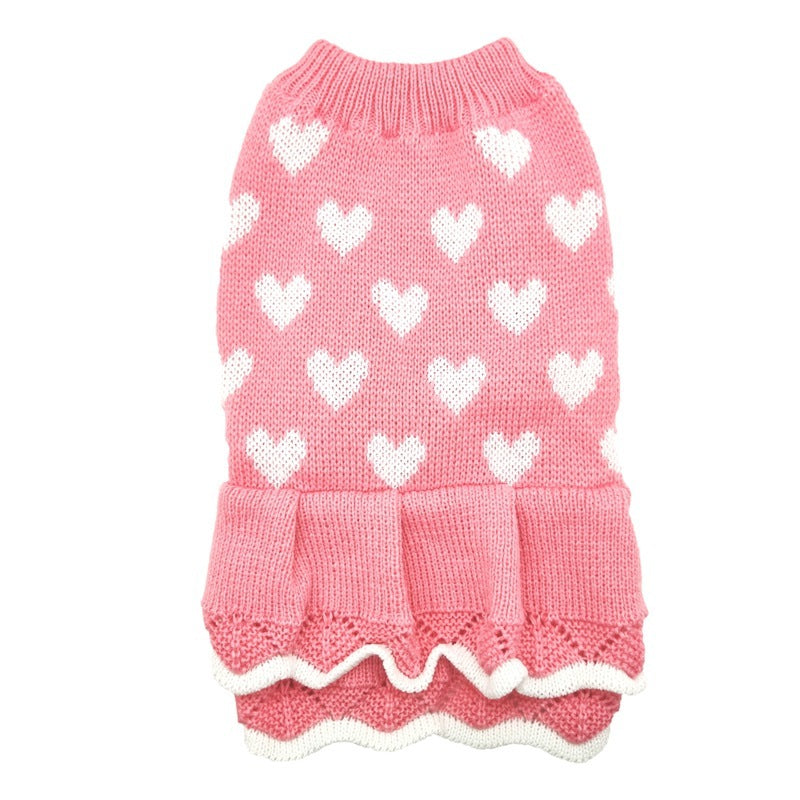 Dog Clothes Pet Peach Round Neck Sweater