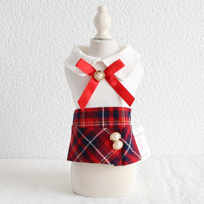 Spring Summer New Products Petstyle Plaid Skirt OL Dress